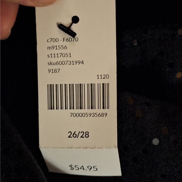 Lane Bryant 4x 26/28 Navy Blue Sparkle Cowl Neck Soft Fleece Sweater NEW! - Picture 5 of 8